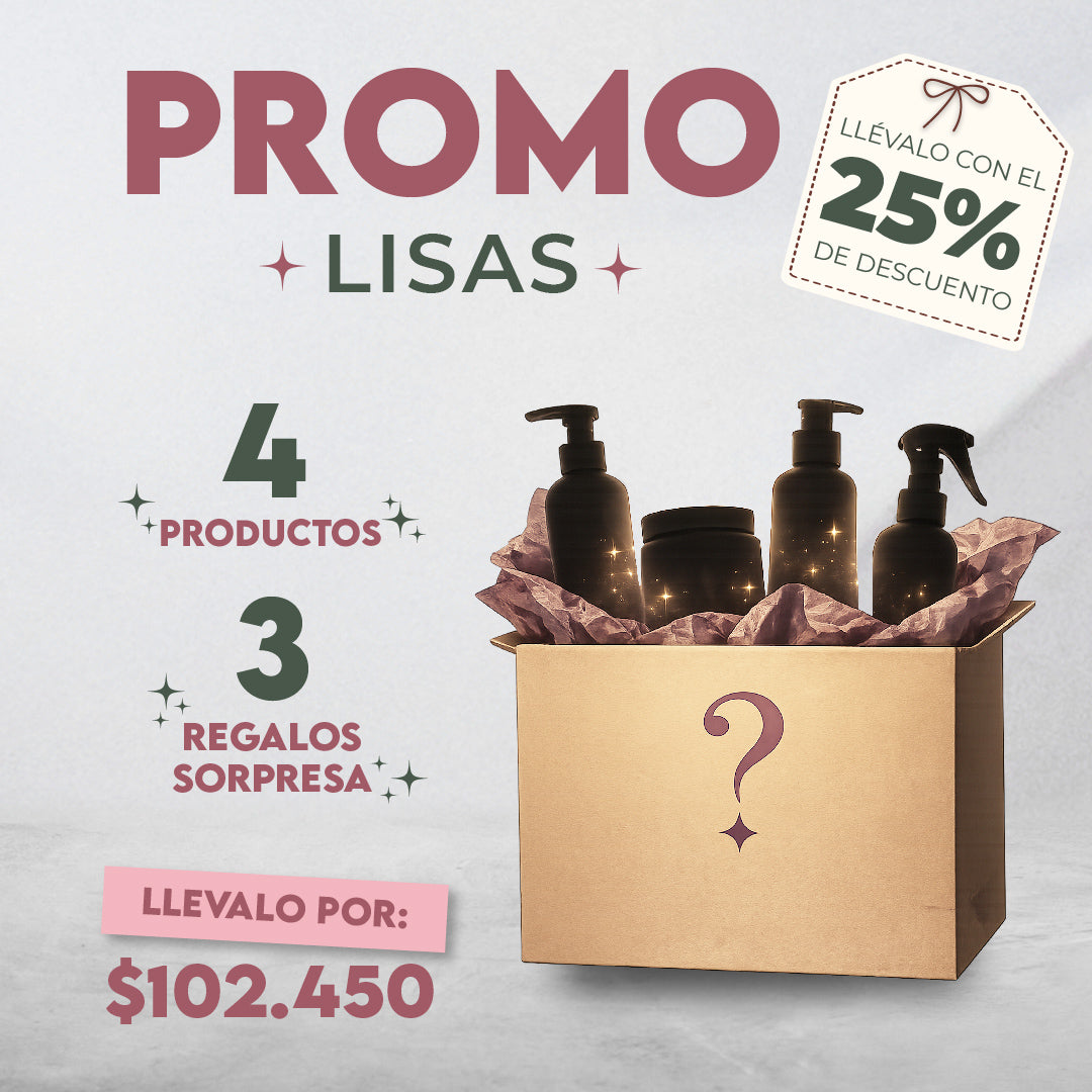 CAJA SORPRESA CABELLO LISO x 4 productos + 3 Obsequios 🤩 25%OFF