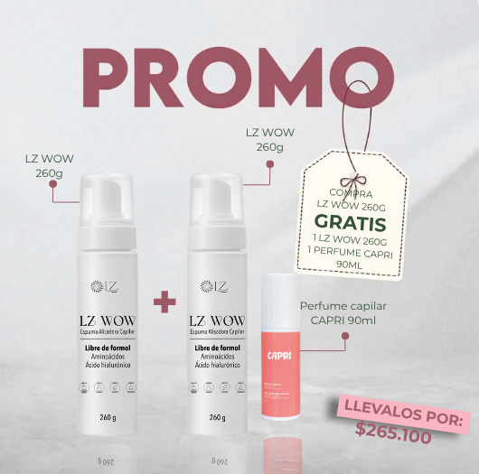 PROMO COMPRA 1 LZ WOW, LLEVA GRATIS UNO IGUAL + 1 PERFUME CAPRI