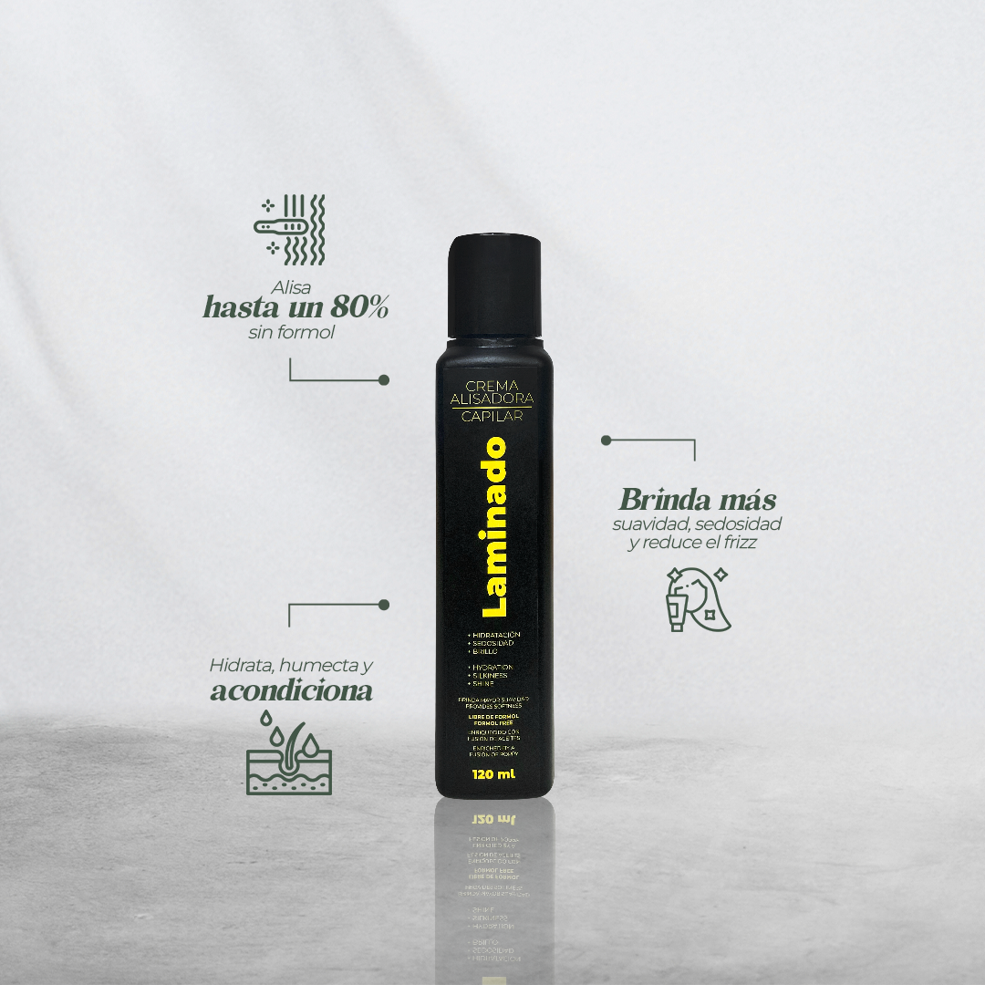 PROMO COMPRA CREMA ALISADORA LAMINADO 120 ML + MACA LLEVA GRATIS ACONDICIONADOR LAMINADO + ESPUMA REVITALIZANTE LAMINADO