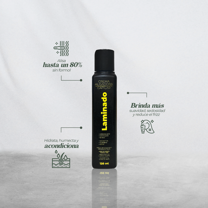 PROMO COMPRA CREMA ALISADORA LAMINADO 120 ML + MACA LLEVA GRATIS ACONDICIONADOR LAMINADO + ESPUMA REVITALIZANTE LAMINADO