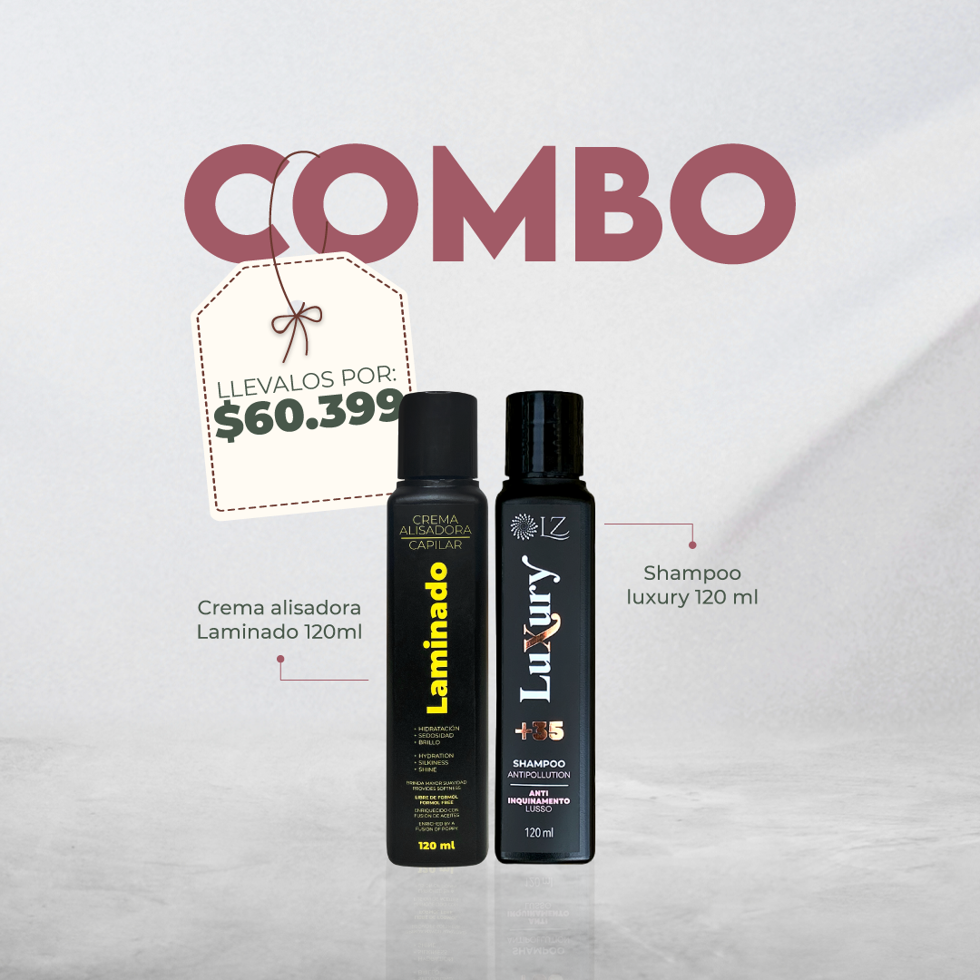 CREMA ALISADORA LAMINADO 120ml + LUXURY SHAMPOO 120ML
