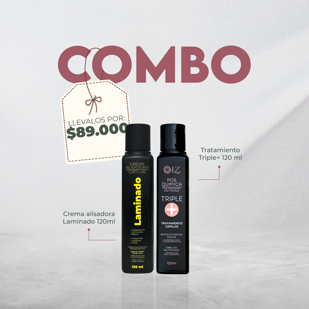 CREMA ALISADORA LAMINADO 120ml + TRIPLE+ POSQUÍMICA 120ML