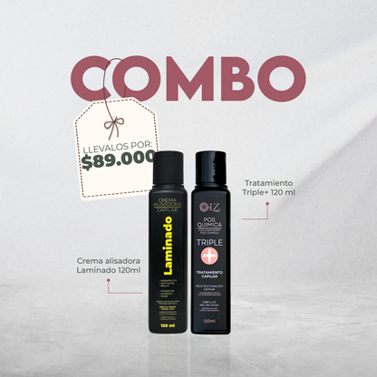 CREMA ALISADORA LAMINADO 120ml + TRIPLE+ POSQUÍMICA 120ML
