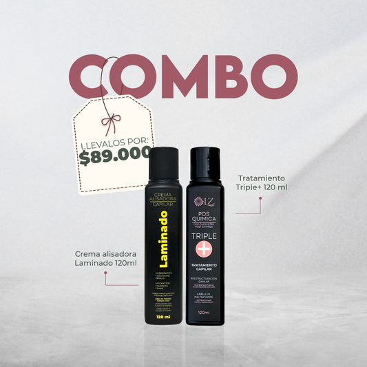 CREMA ALISADORA LAMINADO 120ml + TRIPLE+ POSQUÍMICA 120ML