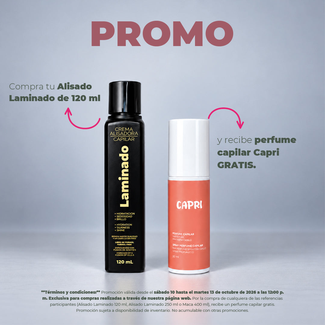 PROMO CREMA ALISADORA LAMINADO 120 ML| GRATIS PERFUME CAPILAR CAPRI